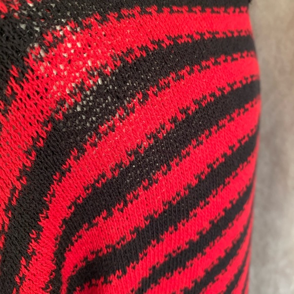 INTRO. Turtleneck Tunic Sweater Red & Black Striped NEW XLarge - Picture 8 of 15